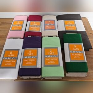 New Mixed Fabric Lot, 8 Different Solid Colors - 18 yards total.